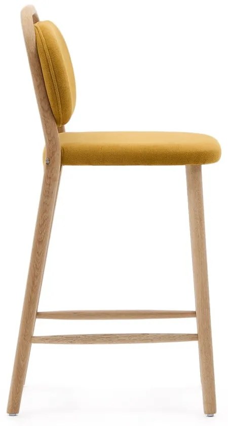 Musztardowy hoker (wysokość siedziska 66 cm) Helda – Kave Home