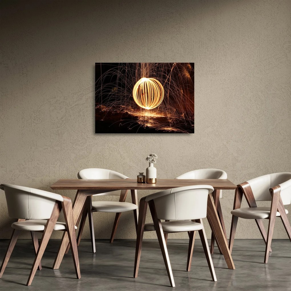Obraz na szkle - świecące kule (70x50 cm)