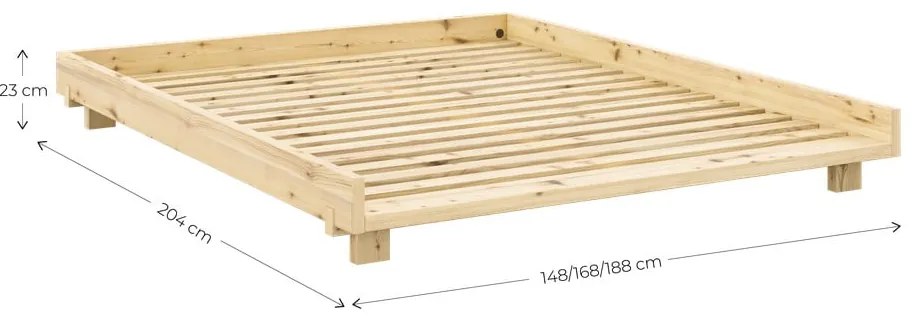 Łóżko dwuosobowe z litego drewna sosnowego ze stelażem 140x200 cm Social Bed – Karup Design