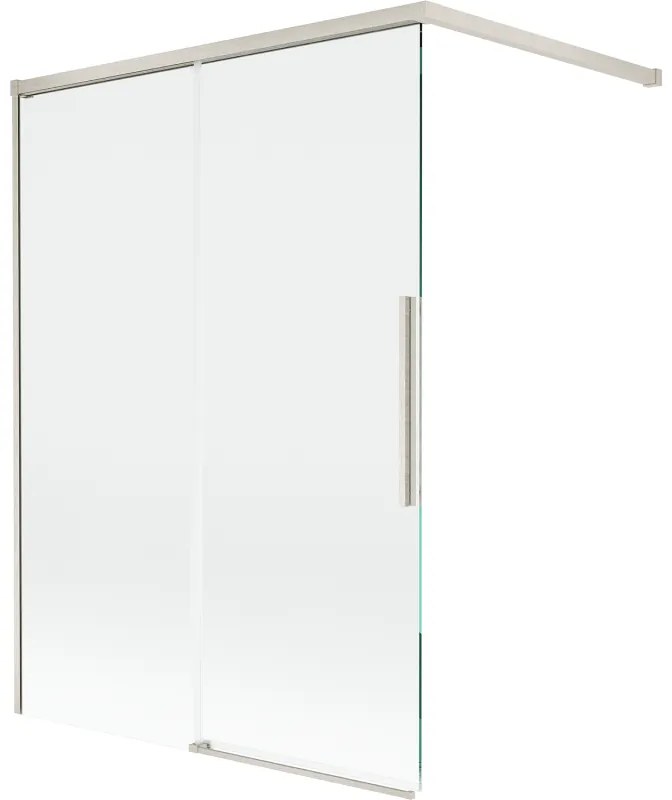 Mexen Rox parawan nawannowy 2-skrzydłowy rozsuwany 120 x 150 cm, transparent, nikiel szczotkowany - 8C9-120-003-97-00