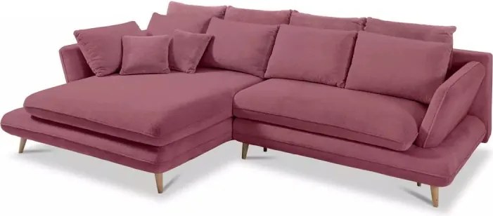 Narożnik MONTE Lewostronny z funkcją spania, pojemnikiem i poduszkami, Sorriso 10 Bordowy WERSAL