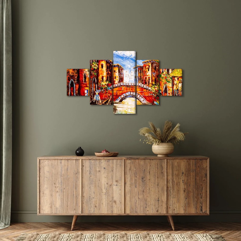Obraz - Obraz olejny przedstawiający miasto III. (125x70 cm)