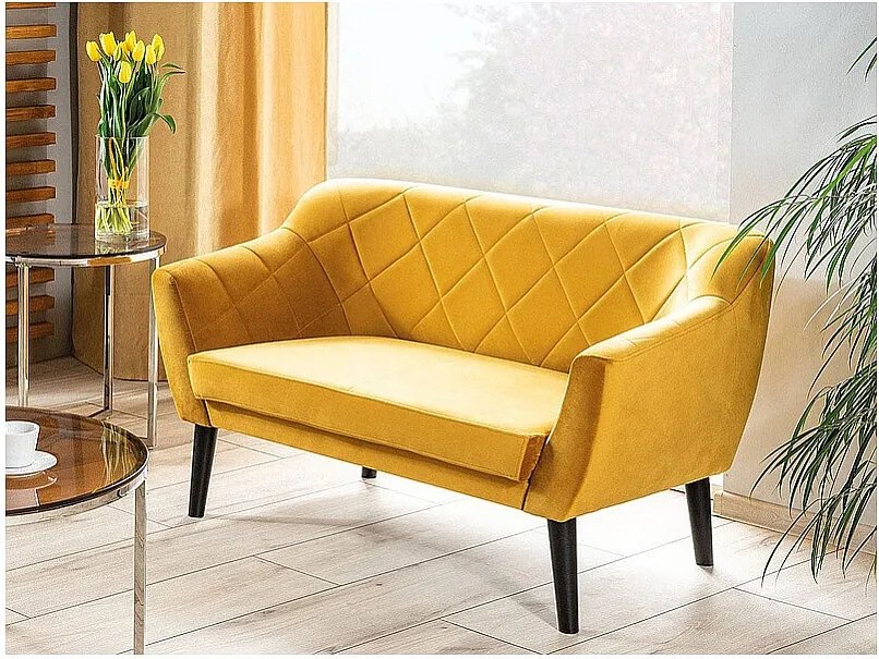Sofa KARO 2 VELVET curry dwuosobowa