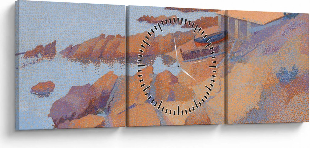 Obraz - Henri Edmond Cross, Calanque des Antibois, reprodukcje (z zegarem) (90x30 cm)