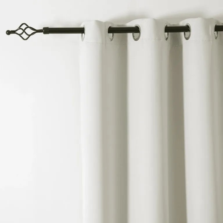 Biało-kremowa zasłona OXFORD 140x250 cm Zawieszanie: Metalowe pierścienie
