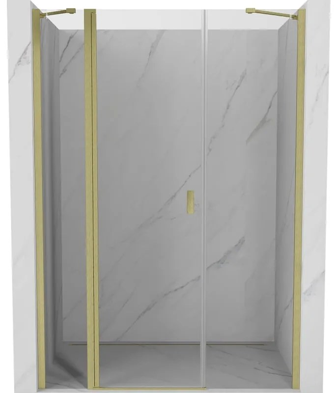 Mexen Mist drzwi prysznicowe uchylne 160 cm, transparent, złote szczotkowane - 8A4-160-001-55-00