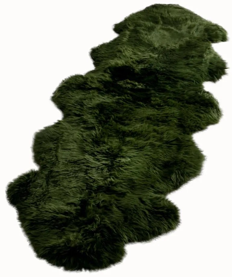 Zielona skóra owcza Native Natural Double, 60x240 cm