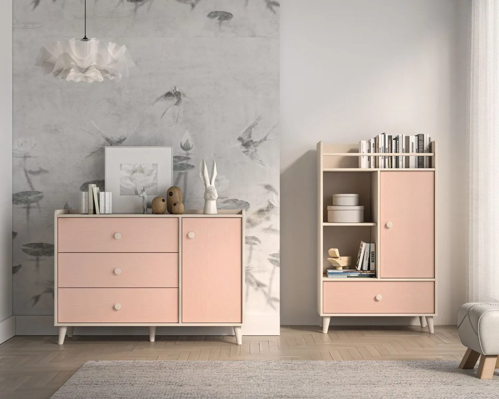 Komoda dziecięca MELLY 05 120 różowa ML MEBLE