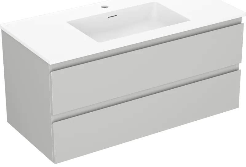 Mexen Orio szafka łazienkowa 100 cm z umywalką Otis, 2 szuflady, szara mat/biała mat - 91A10-10047-2-BFF62-W18M01