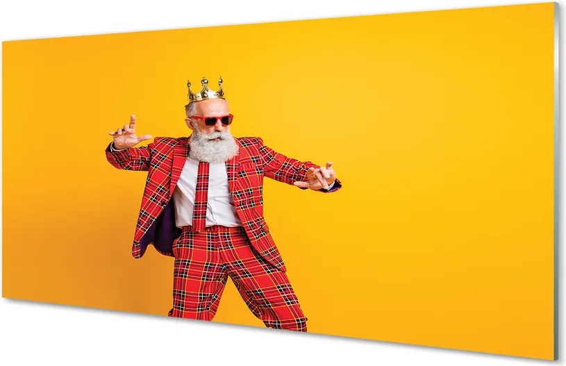 Szklany Panel Elegancja w Garniturze w Kratę