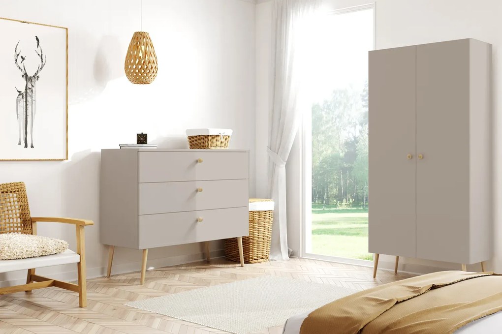 Szafa LEBEL z drążkiem 100cm kaszmirowa MELIMEBLE