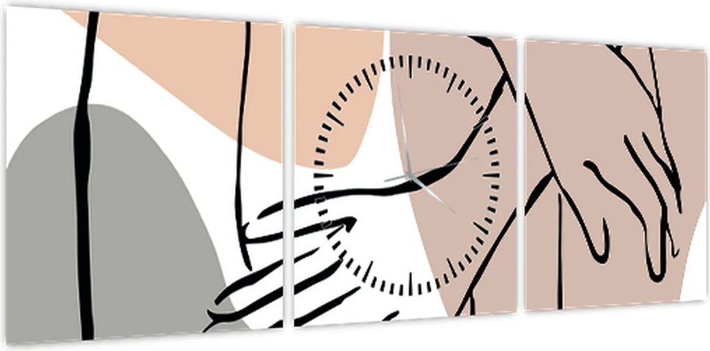 Obraz - Kobieta linia sztuki ciała N⁰2 (z zegarem) (90x30 cm)