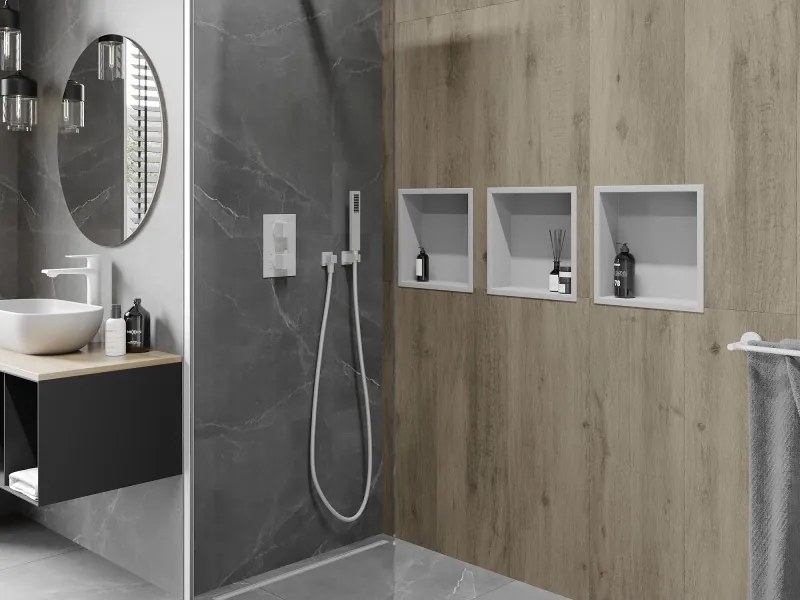 Mexen X-Wall-R półka wnękowa z kołnierzem 30 x 30 cm, biała - 1920303010