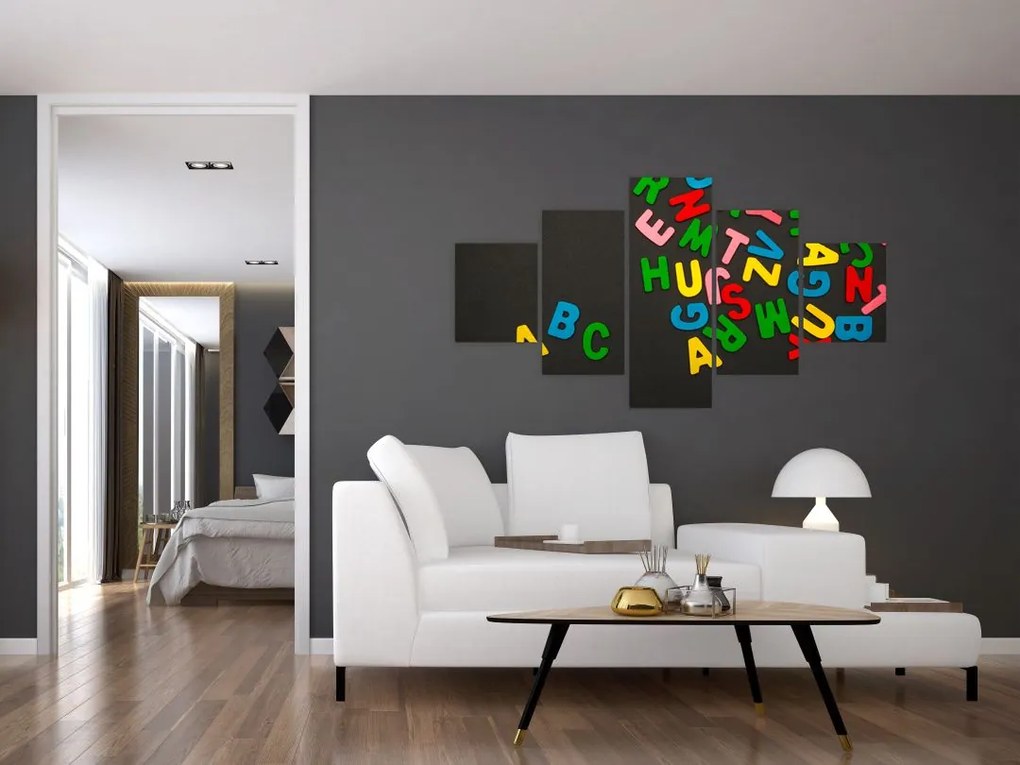 Obraz - kolorowe litery (125x70 cm)