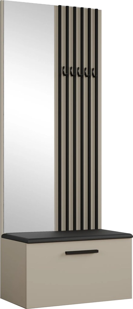 Masseno Garderoba MODULO 120,6/204/40 cm do Przedpokoju Nowoczesna Kaszmir