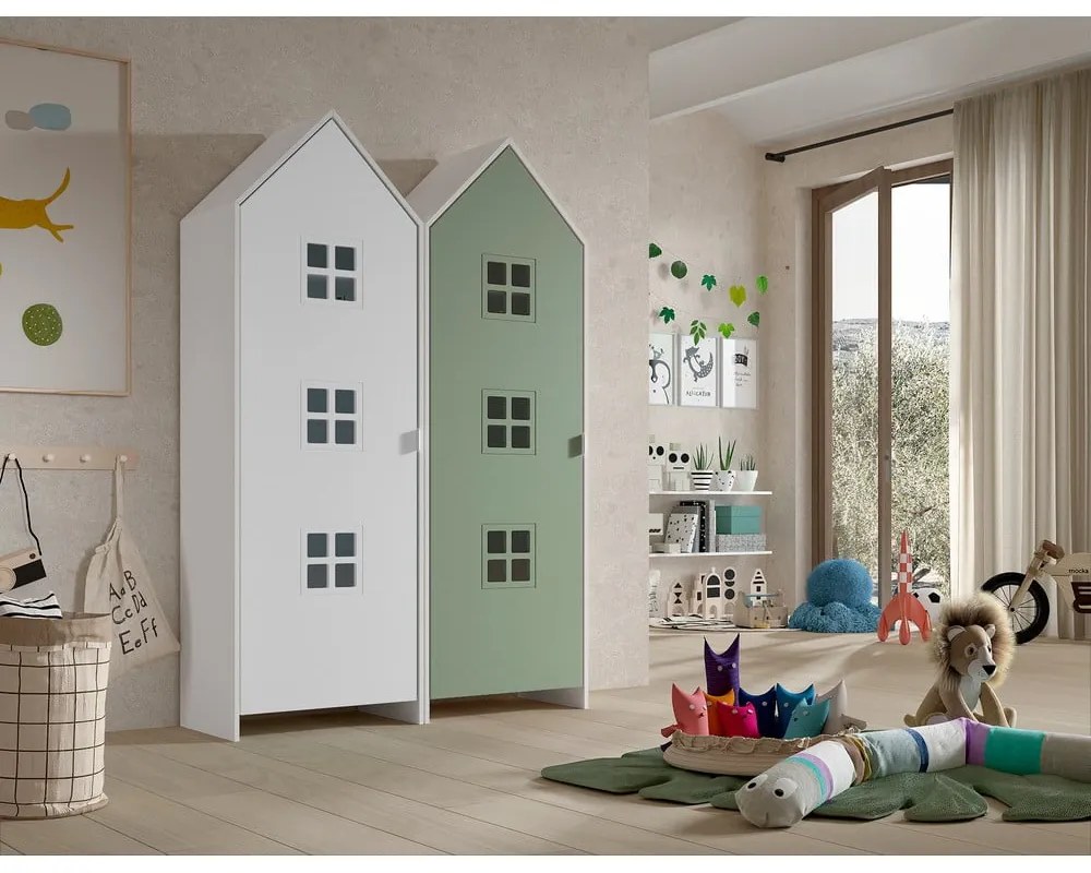 Biało-zielona szafa dziecięca 115x171,5 cm CASAMI BRUGES – Vipack