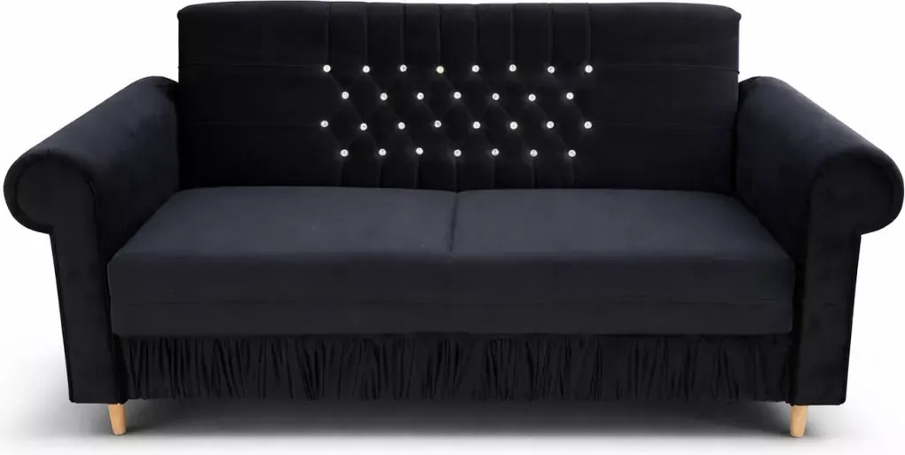 Kanapa Clio 2 osobowa z funkcją spania - pikowana sofa do salonu