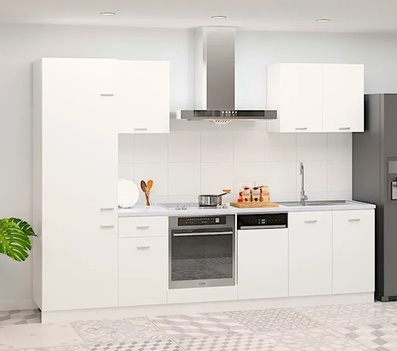 Zestaw białych nowoczesnych mebli kuchennych K8-B98