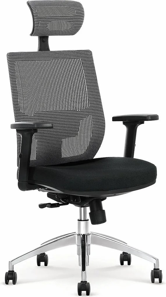 Szaro Obrotowy Czarny Ergonomiczny Fotel Biurowy Z Systemem Multiblock S4-P60