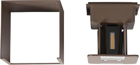 Lampa ścienna zewnętrzna brązowa w kolorze rdzy z diodą LED 2-światłową IP54 - Edwin