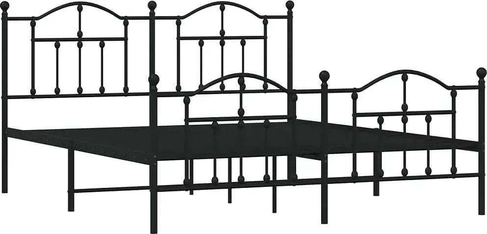 Czarne metalowe łóżko małżeńskie 180x200cm L2-B61