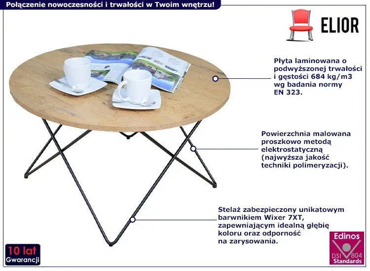 Loftowy stolik kawowy dąb lancelot - Noemi 4X