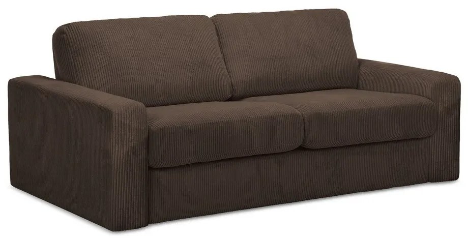 Brązowa sztruksowa rozkładana sofa 195 cm Nona – Makamii