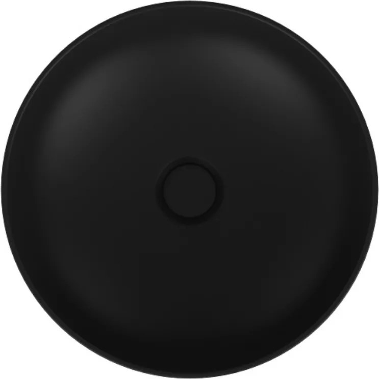 Umywalka ceramiczna nablatowa okrągła czarna bez otworu na baterię 38 cm MOLIS BLACK