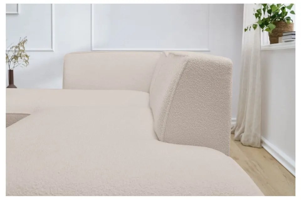 Beżowy narożnik modułowy z materiału bouclé (lewostronny/w kształcie litery L) Megeve – Bobochic Paris