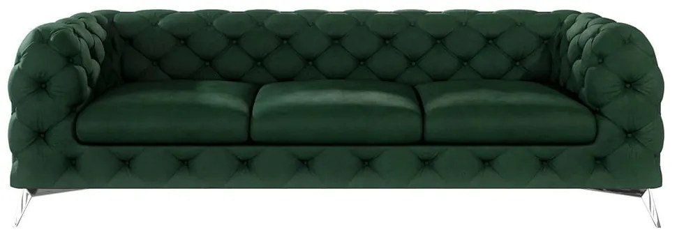 Ciemnozielona aksamitna sofa 243 cm Chelsea – Ropez
