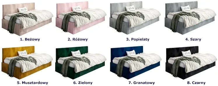 Różowa sofa młodzieżowa z oparciem Salma 4X - 4 rozmiary