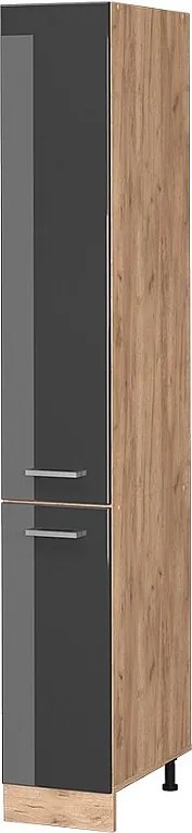 Szafka aptekarska antracyt wysoki połysk 30x57.2x206.8 r-line