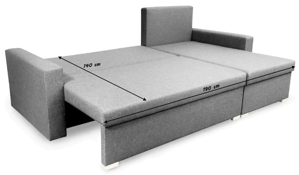 MEGA OKAZJA Narożnik z funkcją spania MATI - Soro 83 Jasny szary