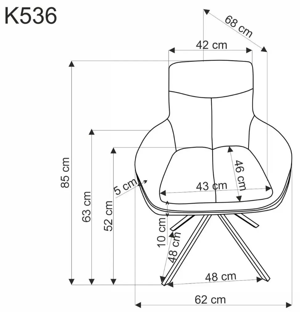 Krzesło tapicerowane K536 oliwkowe obracane HALMAR