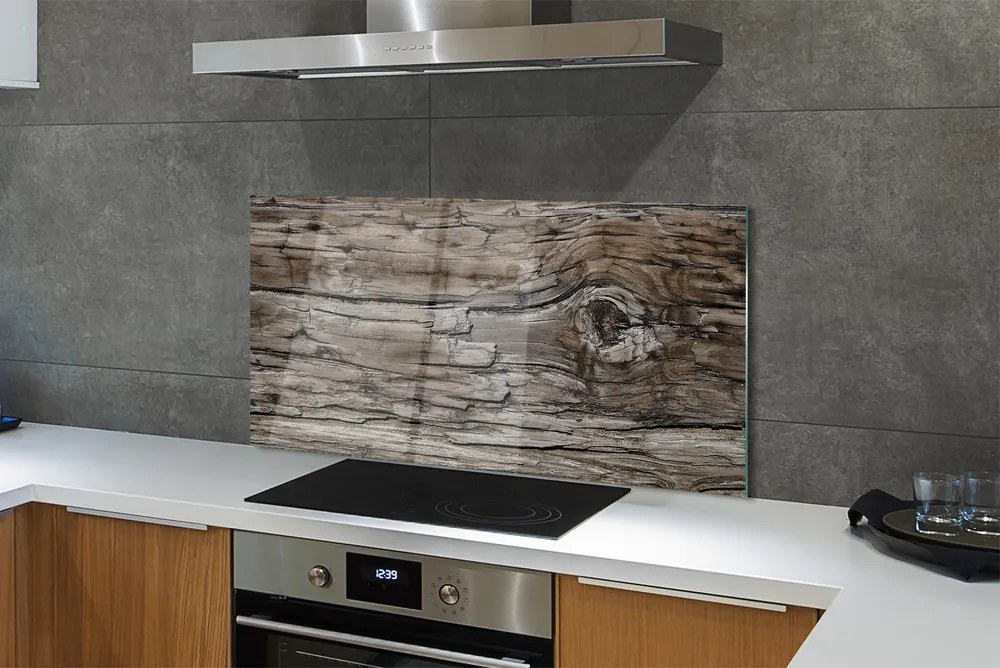 Panel szklany do Kuchni Naturalne Sęki i Słoje