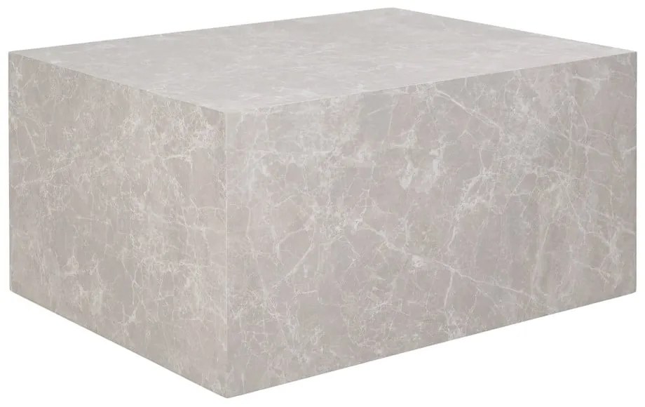 Beżowy stolik w dekorze marmuru 60x80 cm Prague – House Nordic