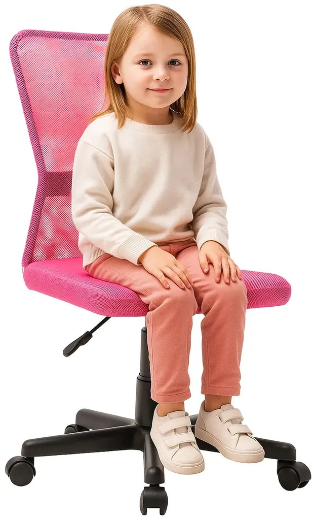 Różowy fotel obrotowy młodzieżowy K5-N33