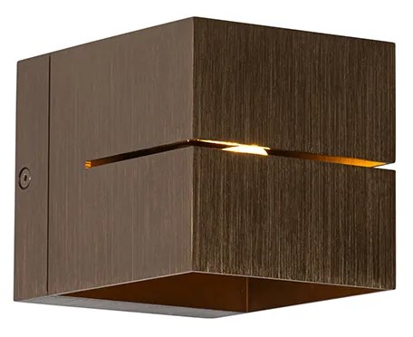 Nowoczesna lampa ścienna ciemny brąz - Transfer Groove