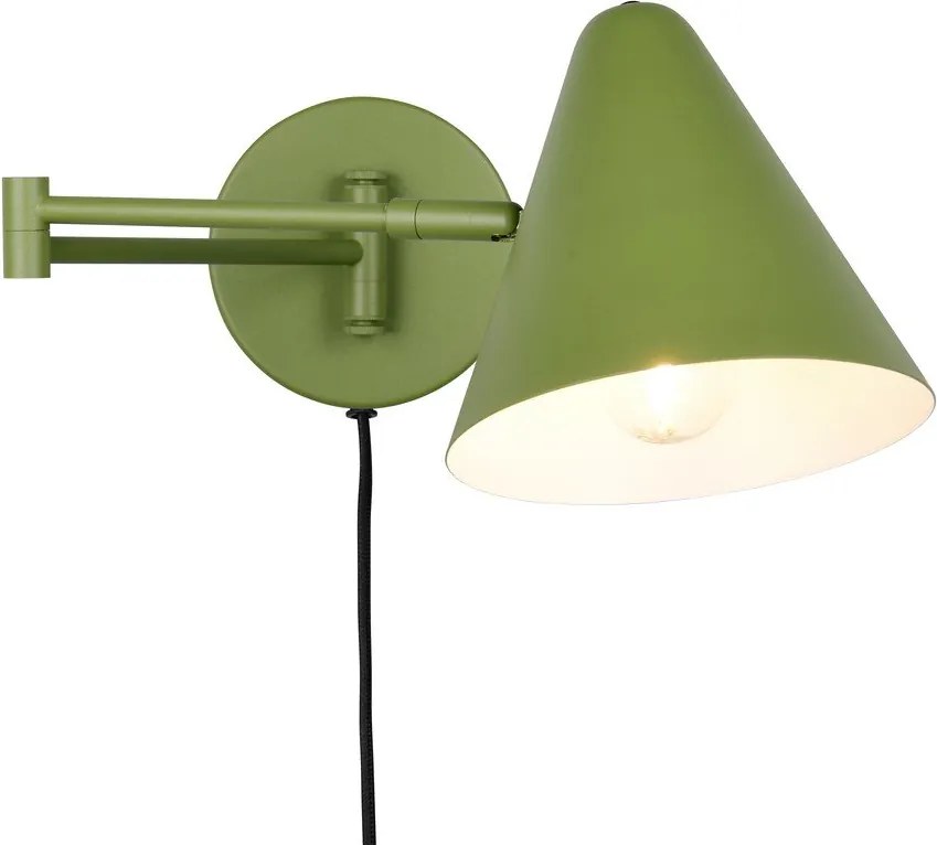 Zielony kinkiet z elastyczną konstrukcją do kontaktu ø 15 cm Cosima – Trio