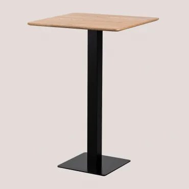Kwadratowy Wysoki Stolik Barowy Z Forniru Jesionowego Espresso Czarny & ↔︎ 70 Cm - Sklum