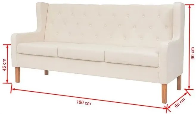 Trzyosobowa sofa Isobel 3C - kremowobiała