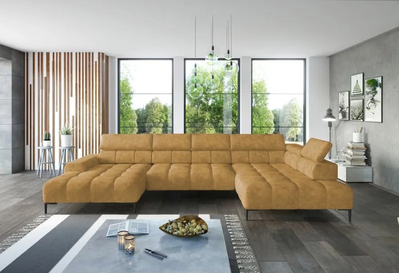 Narożnik PLAZA XL Prawostronny Elektryczna regulacja Tkanina MONOLITH 48 WERSAL