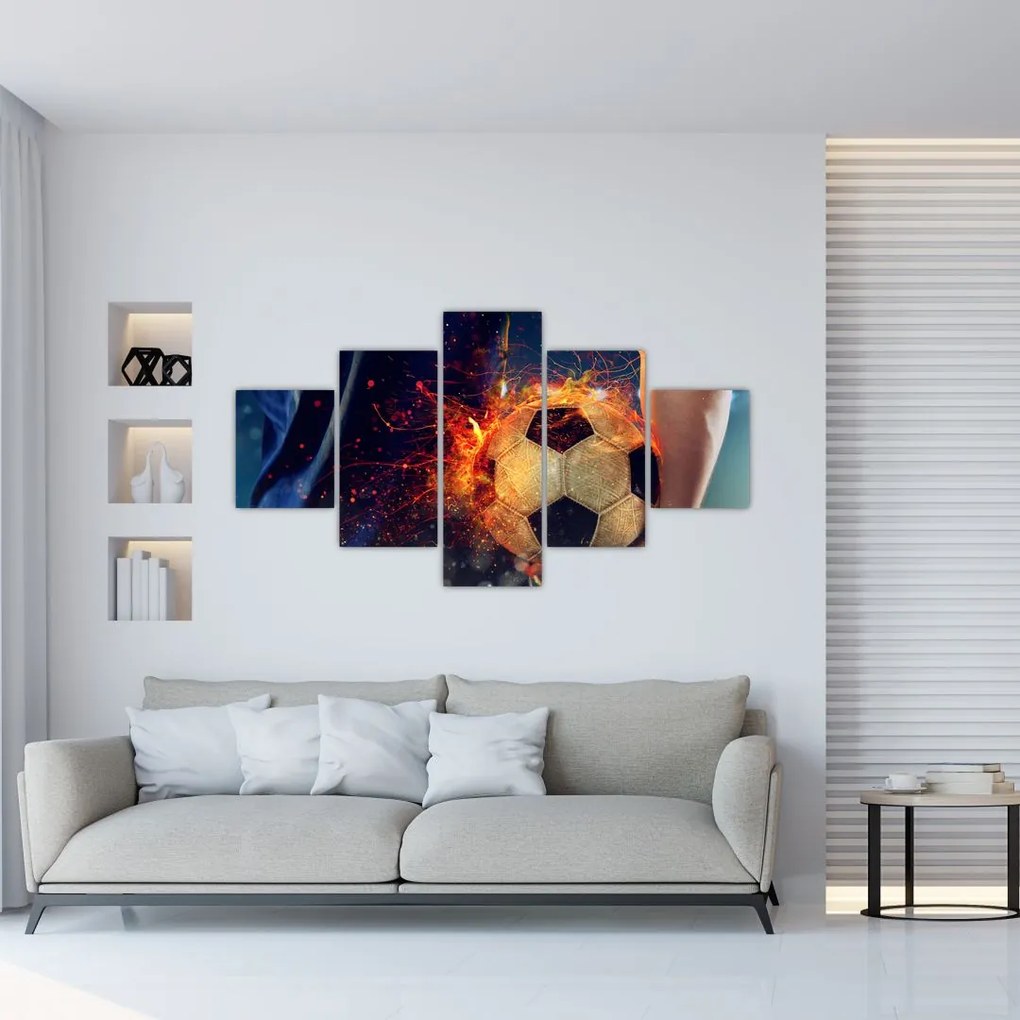 Obraz - Piłka w ogniu (125x70 cm)