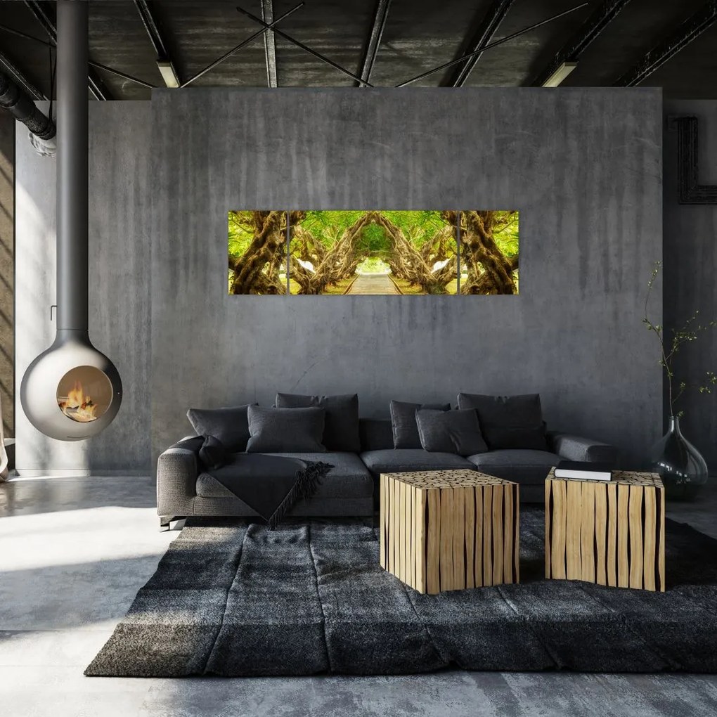 Obraz - Żywy tunel plumerii (170x50 cm)