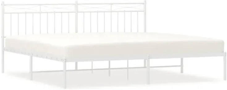 Białe metalowe łóżko małżeńskie 200x200 cm B5-S14