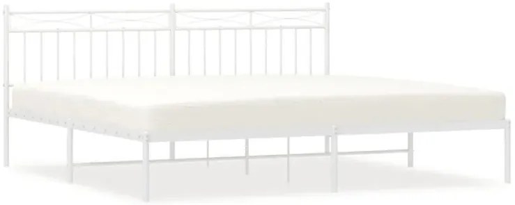 Białe metalowe łóżko małżeńskie 200x200 cm - Tolimea