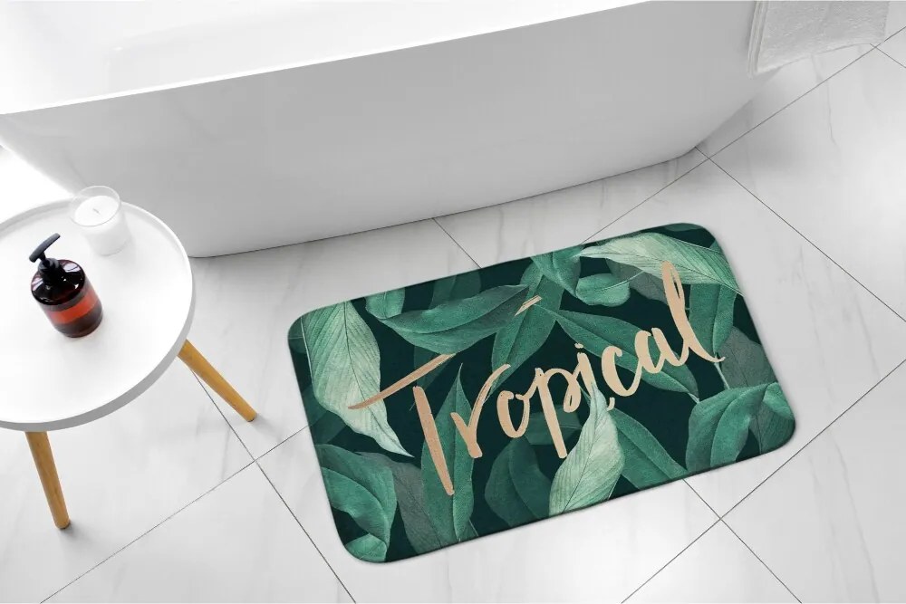 Dywanik łazienkowy antypoślizgowy Dywanik łazienkowy antypoślizgowy tropikalne liście