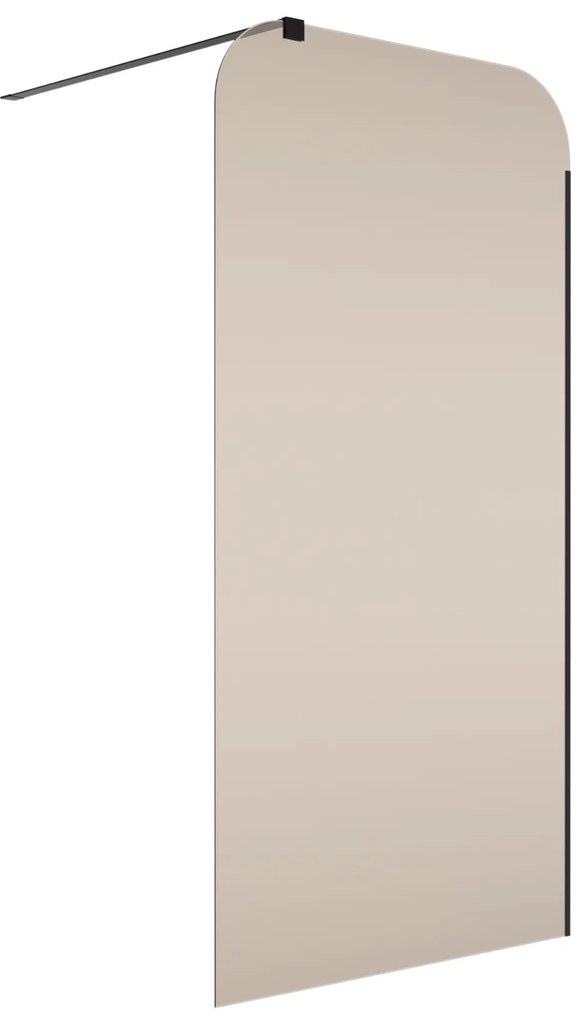 Ścianka prysznicowa WALK IN brązowa 8 mm MOLIS NATURE brown square MASSI I Różne rozmiary : Kolor profili kabiny - złoty, Szerokość ścianki - 80 cm, Typ montażu - WALK in FIX (Do ściany)