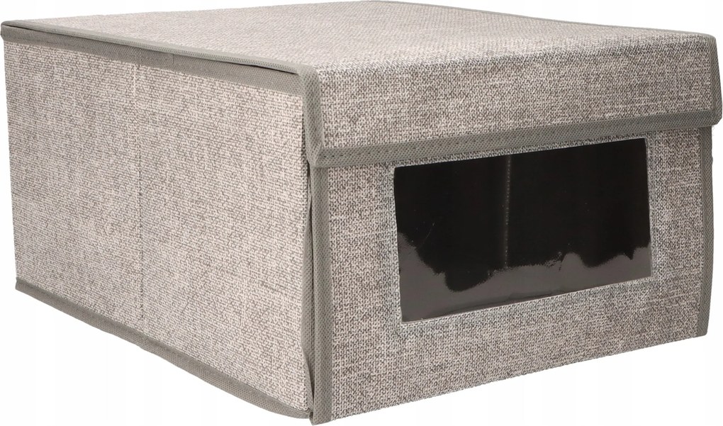 Organizer tekstylny Szary z oknem 34x29x19 cm pudełko do szafy domu biura