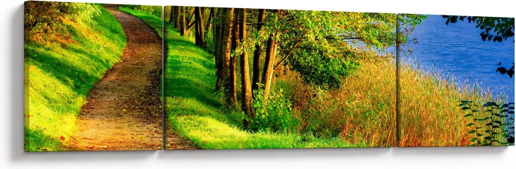 Obraz szlaku wzdłuż wody (170x50 cm)